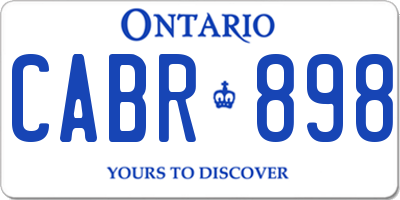 ON license plate CABR898