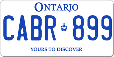 ON license plate CABR899