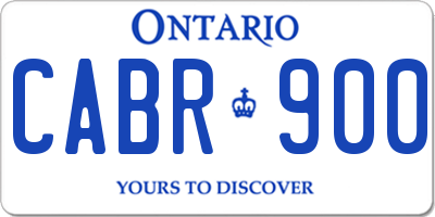 ON license plate CABR900