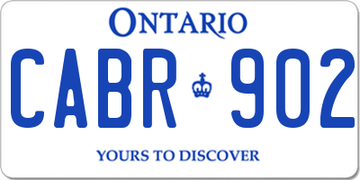 ON license plate CABR902