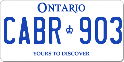 ON license plate CABR903