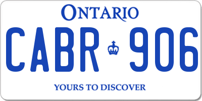 ON license plate CABR906