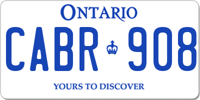 ON license plate CABR908