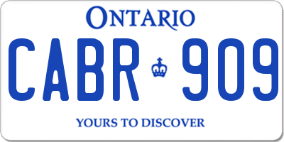 ON license plate CABR909