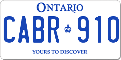 ON license plate CABR910