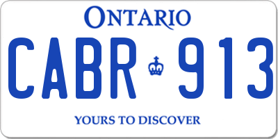 ON license plate CABR913