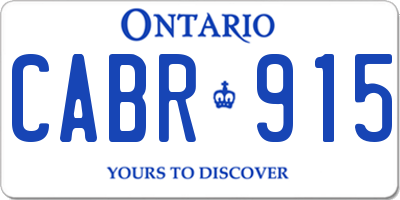 ON license plate CABR915