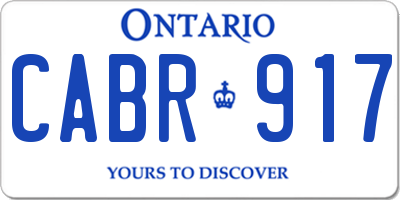 ON license plate CABR917