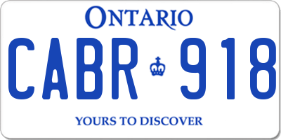 ON license plate CABR918