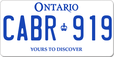 ON license plate CABR919