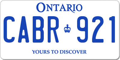 ON license plate CABR921