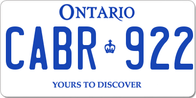 ON license plate CABR922