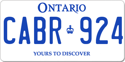 ON license plate CABR924