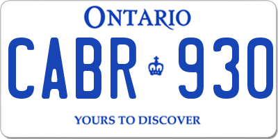 ON license plate CABR930