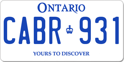 ON license plate CABR931