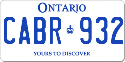 ON license plate CABR932