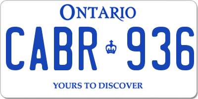 ON license plate CABR936