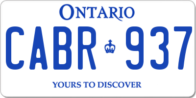 ON license plate CABR937