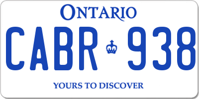 ON license plate CABR938