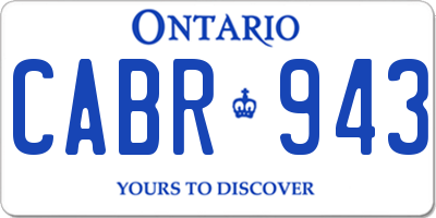 ON license plate CABR943