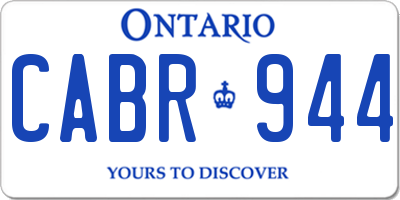 ON license plate CABR944