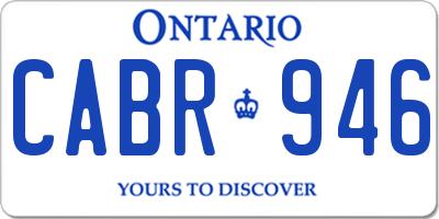 ON license plate CABR946