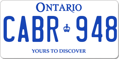 ON license plate CABR948