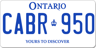 ON license plate CABR950