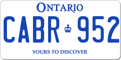 ON license plate CABR952