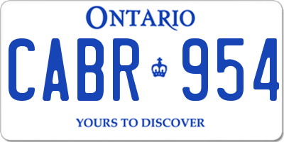 ON license plate CABR954