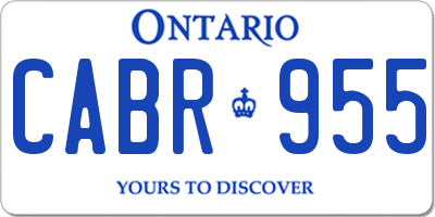 ON license plate CABR955