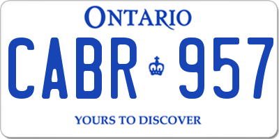 ON license plate CABR957