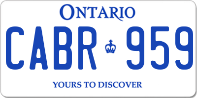 ON license plate CABR959