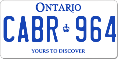 ON license plate CABR964