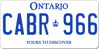 ON license plate CABR966