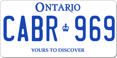 ON license plate CABR969