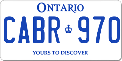 ON license plate CABR970