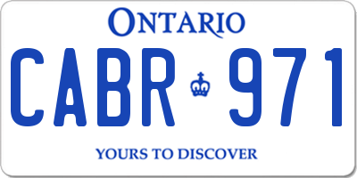 ON license plate CABR971