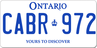 ON license plate CABR972