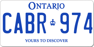 ON license plate CABR974