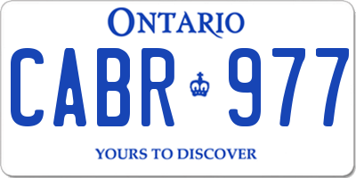 ON license plate CABR977