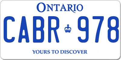 ON license plate CABR978