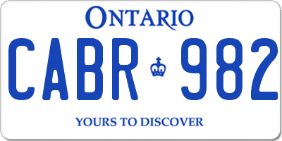 ON license plate CABR982