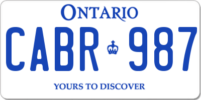 ON license plate CABR987