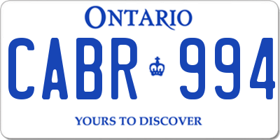 ON license plate CABR994