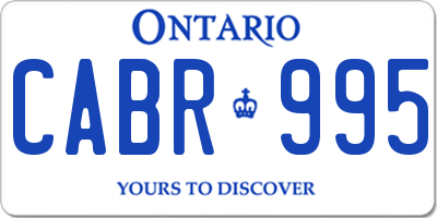 ON license plate CABR995