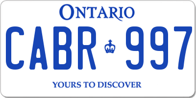 ON license plate CABR997