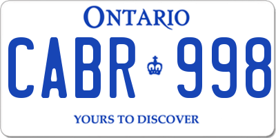 ON license plate CABR998