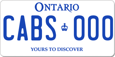 ON license plate CABS000