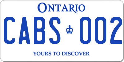 ON license plate CABS002